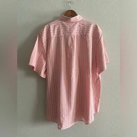 Free Assembly Men's 100% Cotton Dobby Stripe Shirt Short Sleeves Size XXXL - Picture 5 of 8